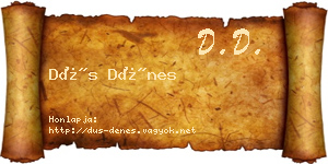 Dús Dénes névjegykártya